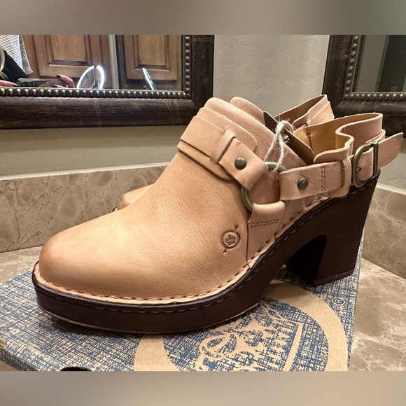 BORN NIB Hudson Leather shoes Color: Natural Size: US 9M Euro 40.5 - Picture 5 of 10